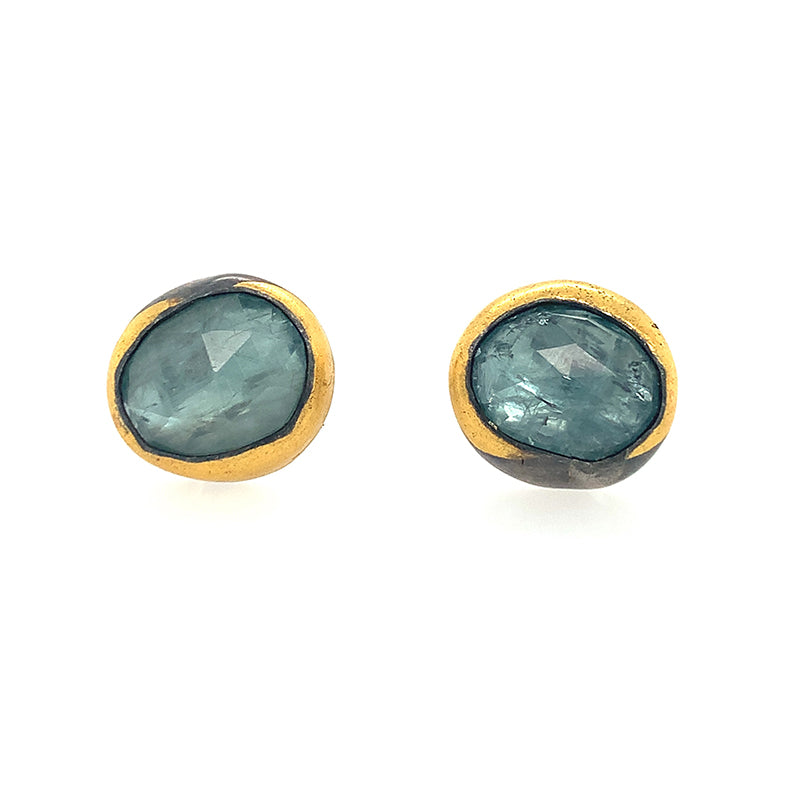 Sky Blue Kyanite Fold Studs