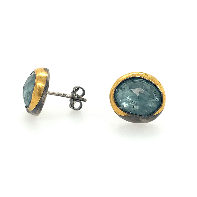 Sky Blue Kyanite Fold Studs