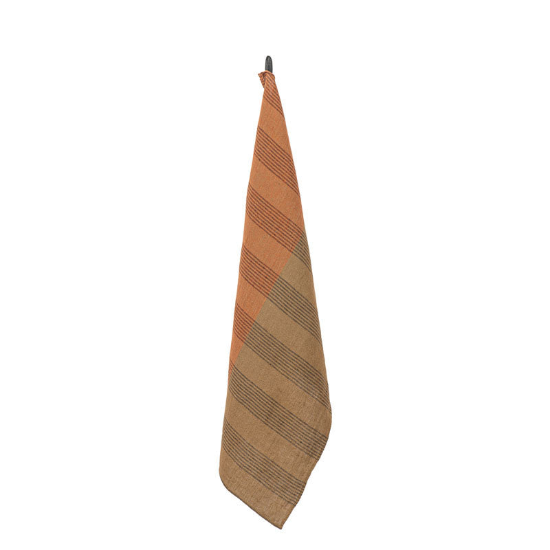 Linen Towel - 2-Tone Rust/Olive