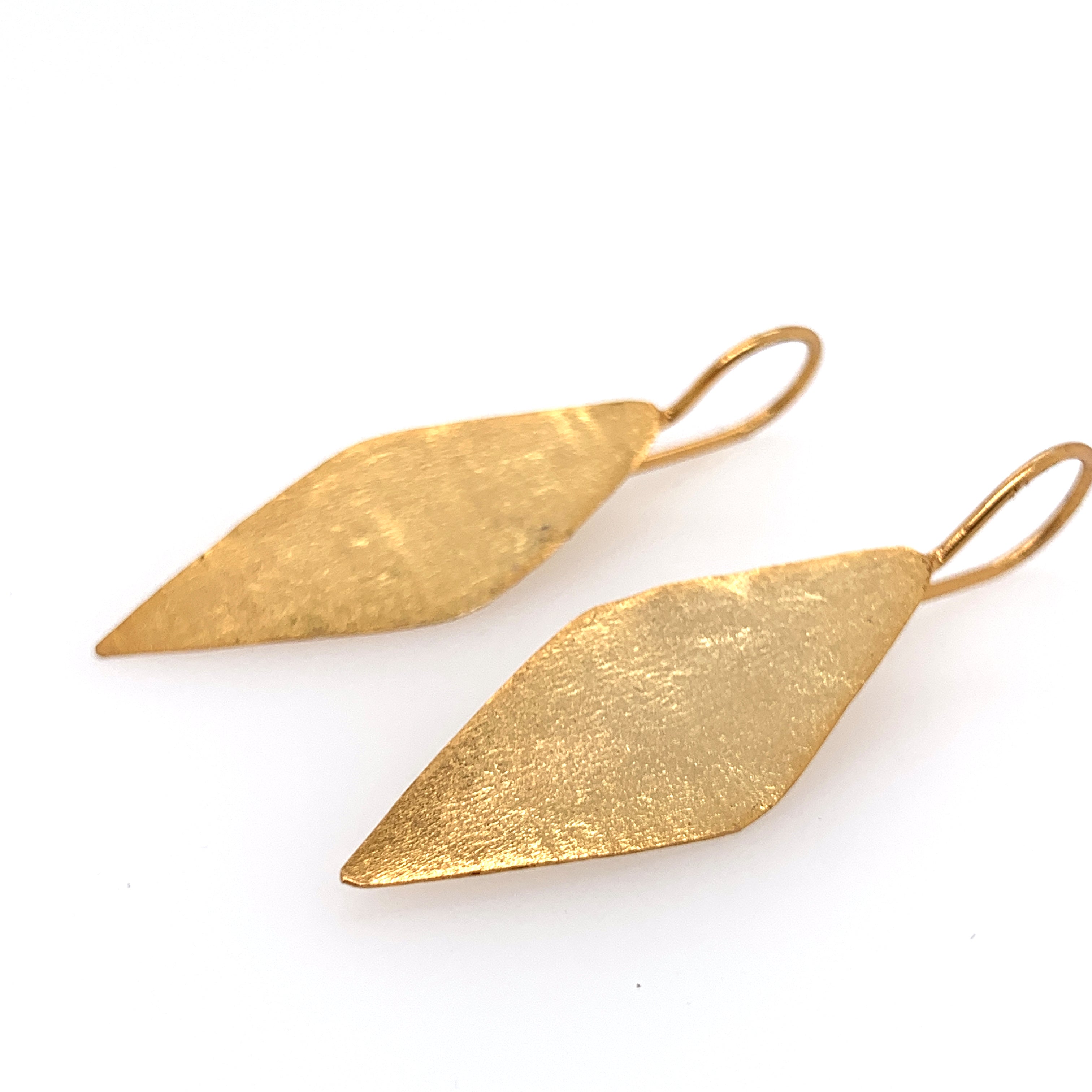 Golden Diamond-Shaped Dangle Earrings