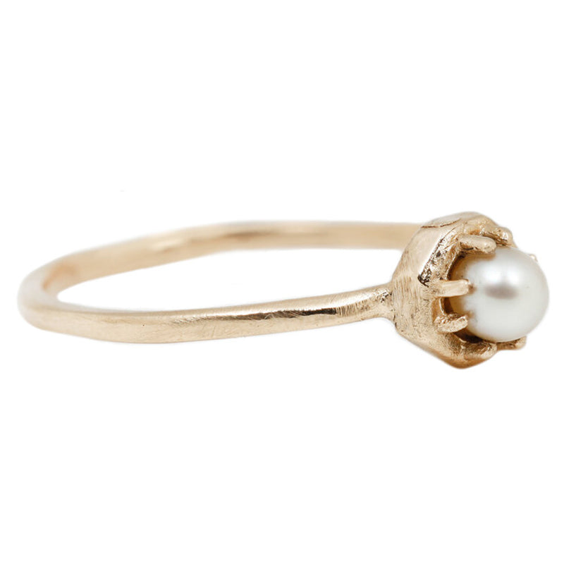 14k Tiny Octagonal Akoya Pearl Ring 25% OFF FINAL SALE