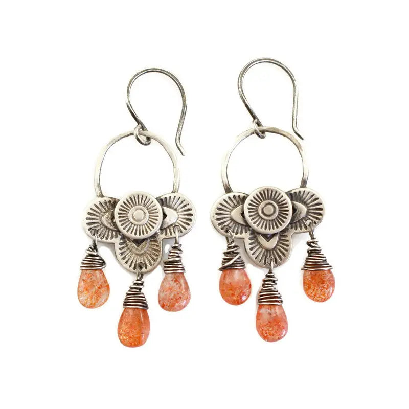 Sunstone Chandelier Earrings