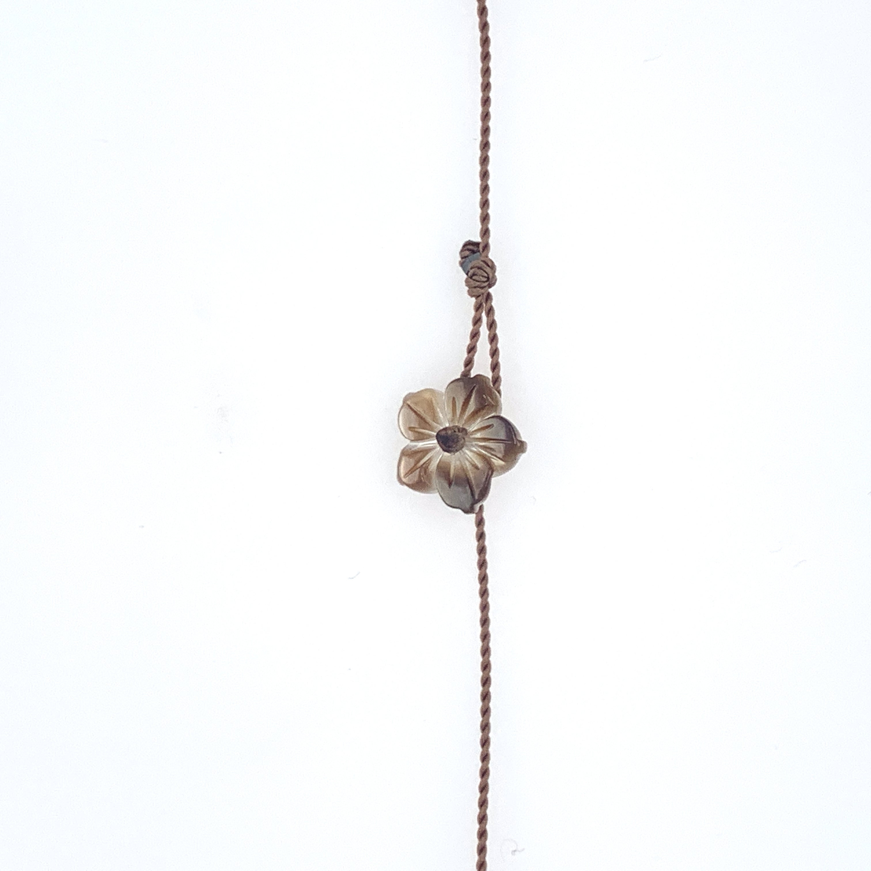 Rectangle Talisman Necklace on Brown Nylon
