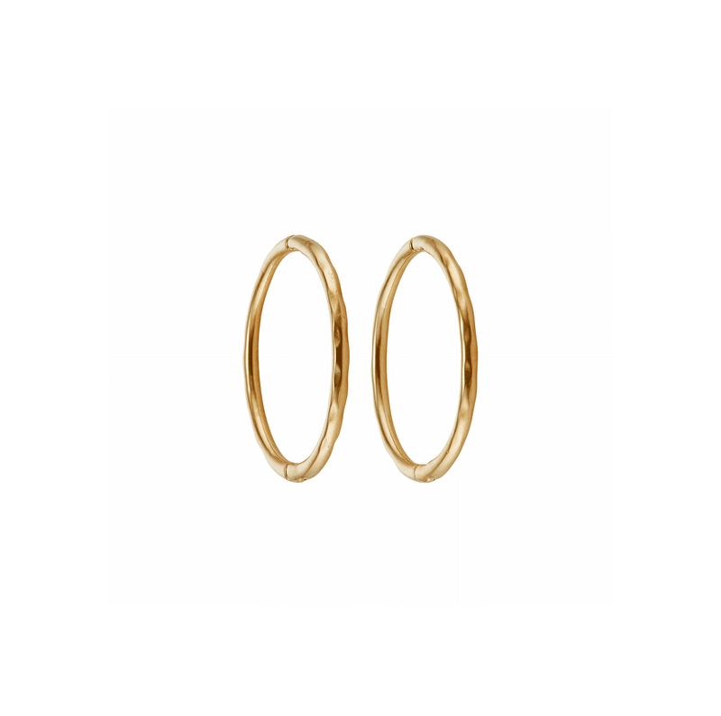 14k 8mm Hammered Click Hoops