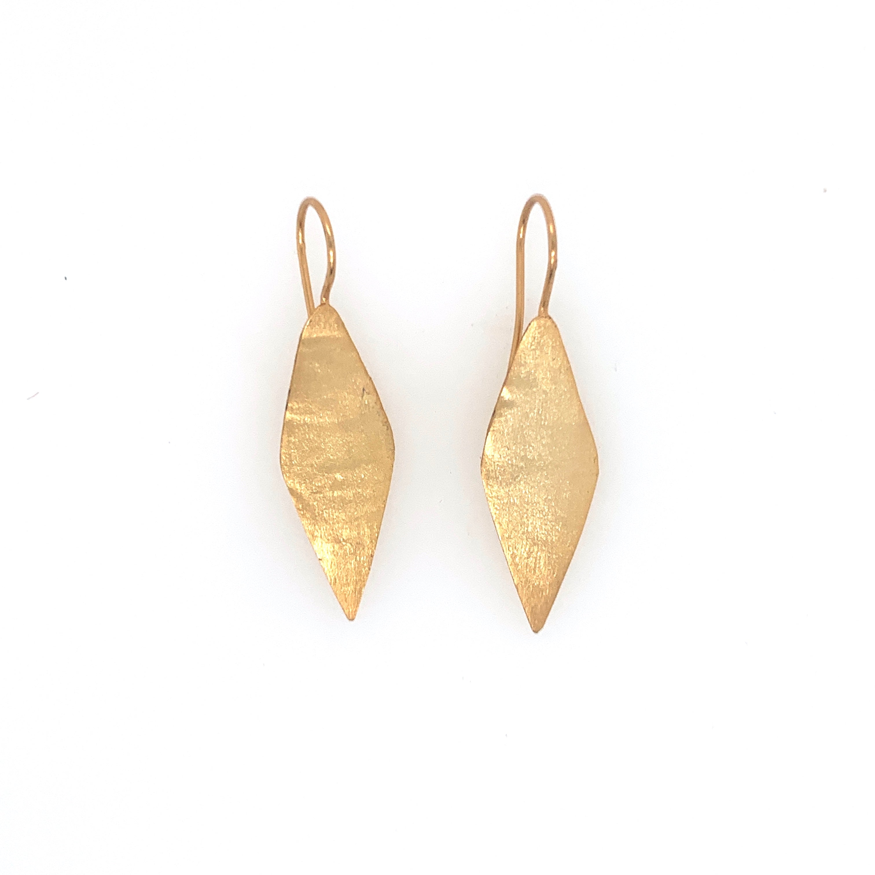 Golden Diamond-Shaped Dangle Earrings