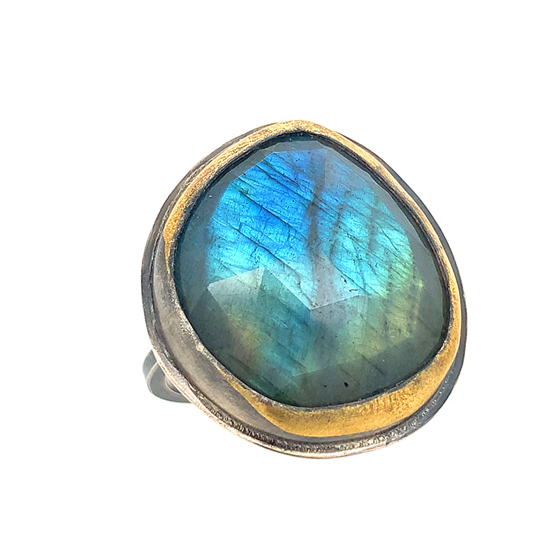 XL Labradorite Ring (SS/24k)