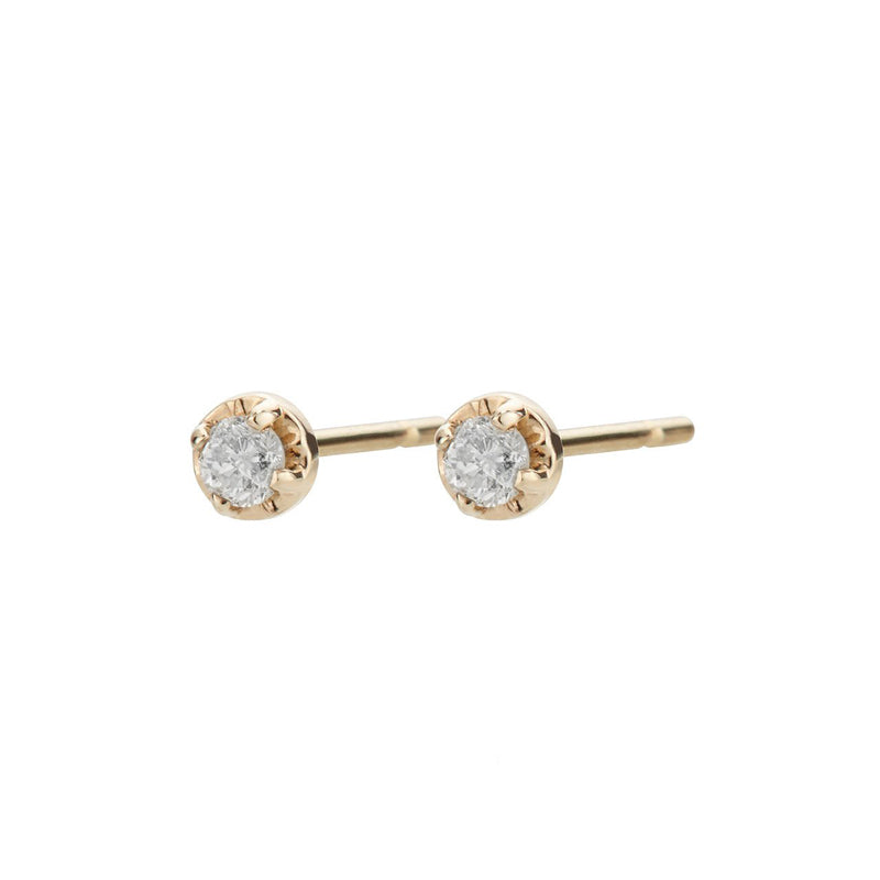 14K Medium Prong Diamond Studs - KESTREL