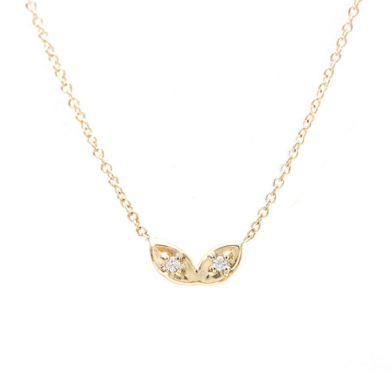 14K Open Sky Necklace w/ 2 White Diamonds - KESTREL