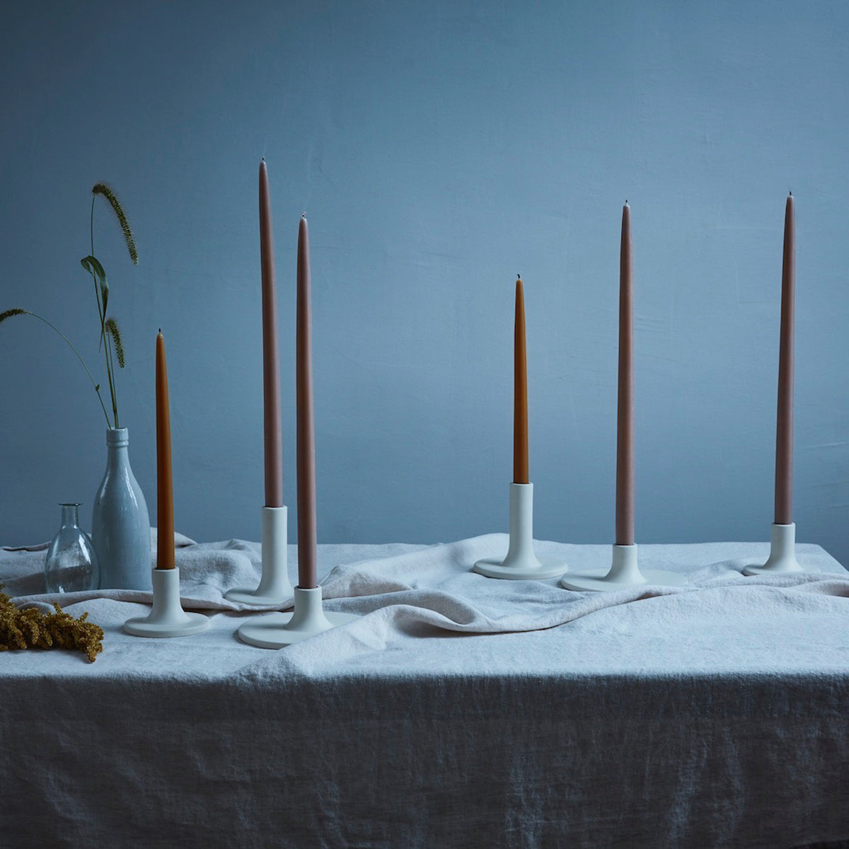 Medium Ceramic Taper Holder White