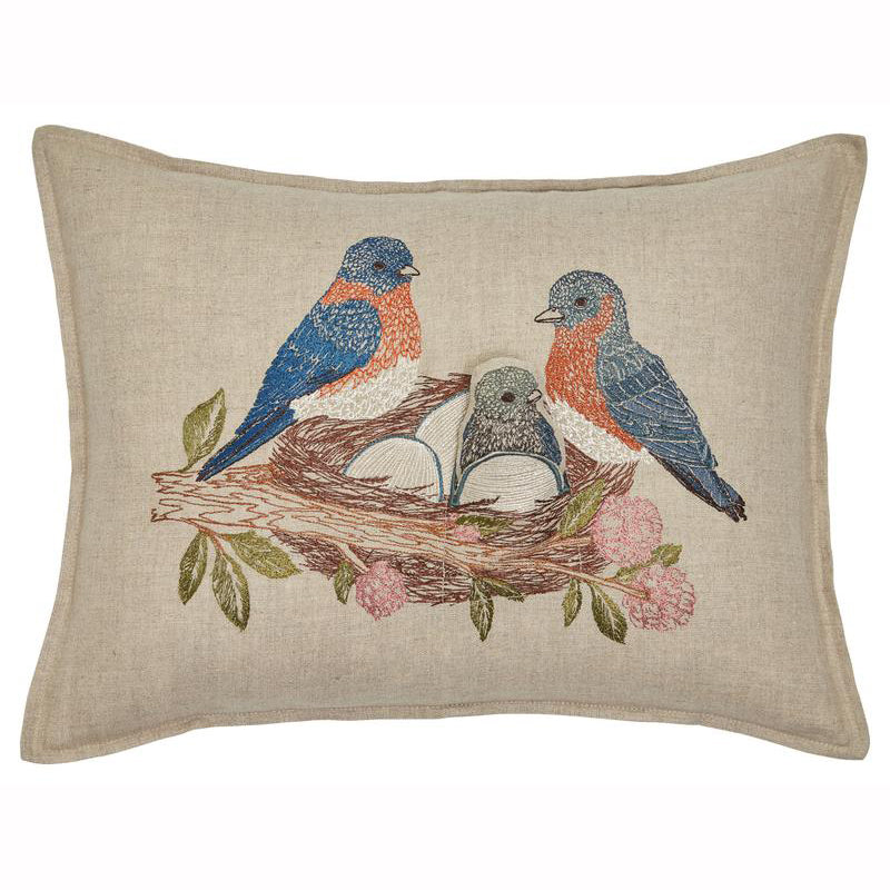 Bluebird Nest Pocket Pillow