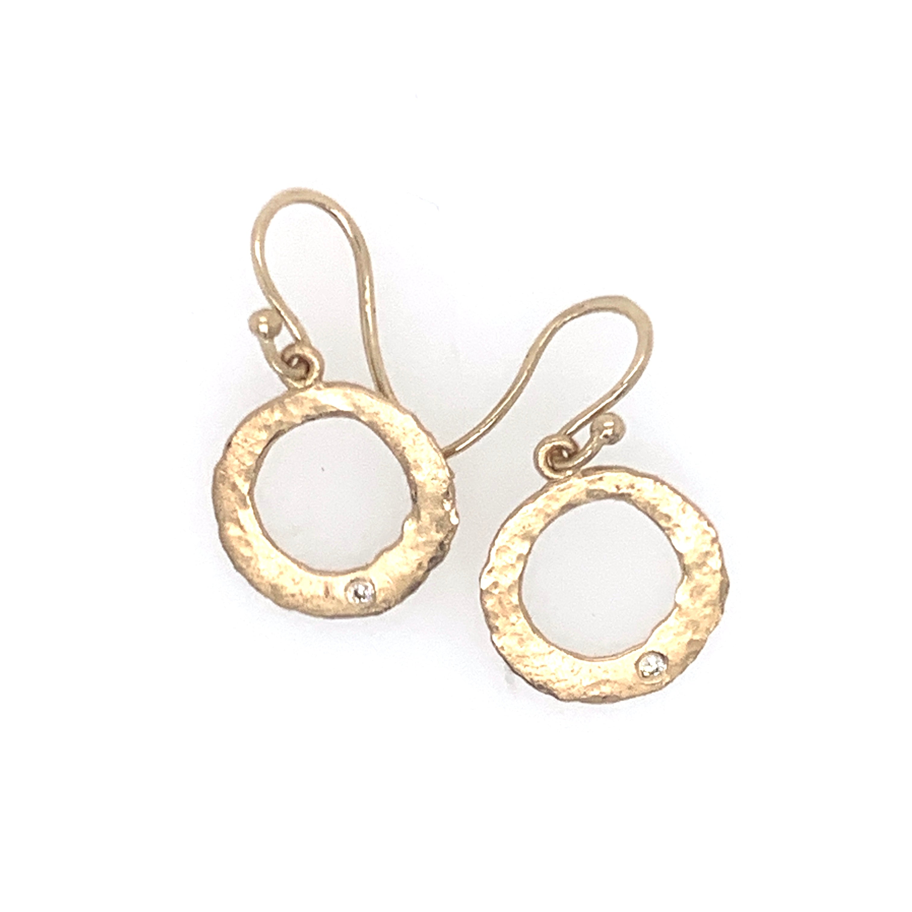 14k Dangling Circle Earrings