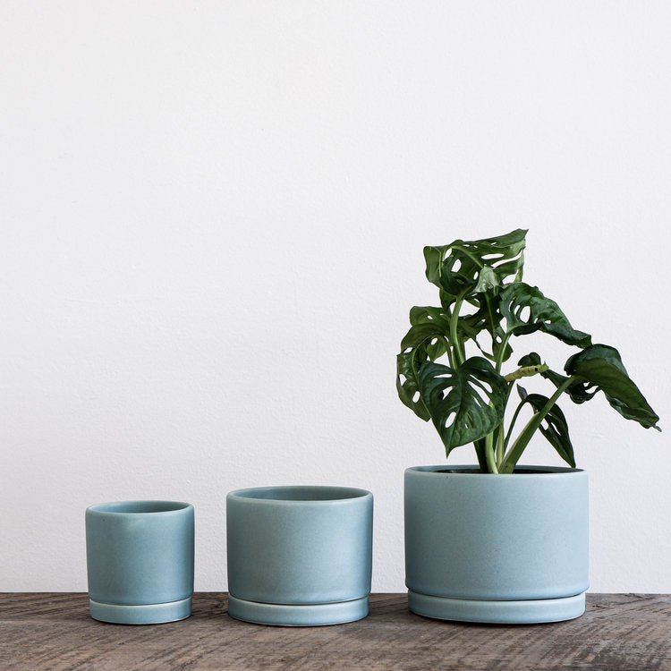 Siren Blue Round Planter