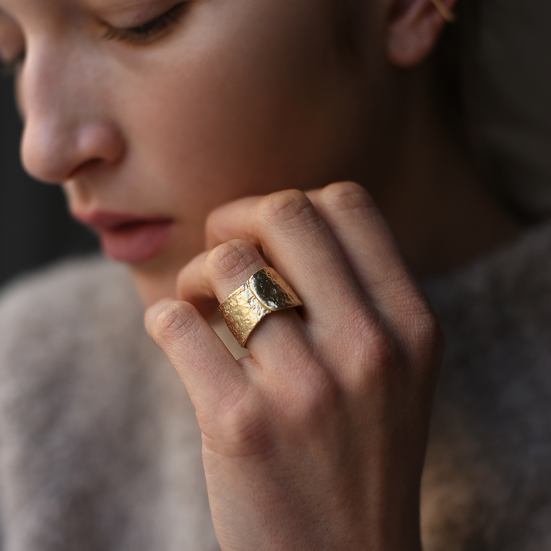 Textured Wrap Ring (Brass)