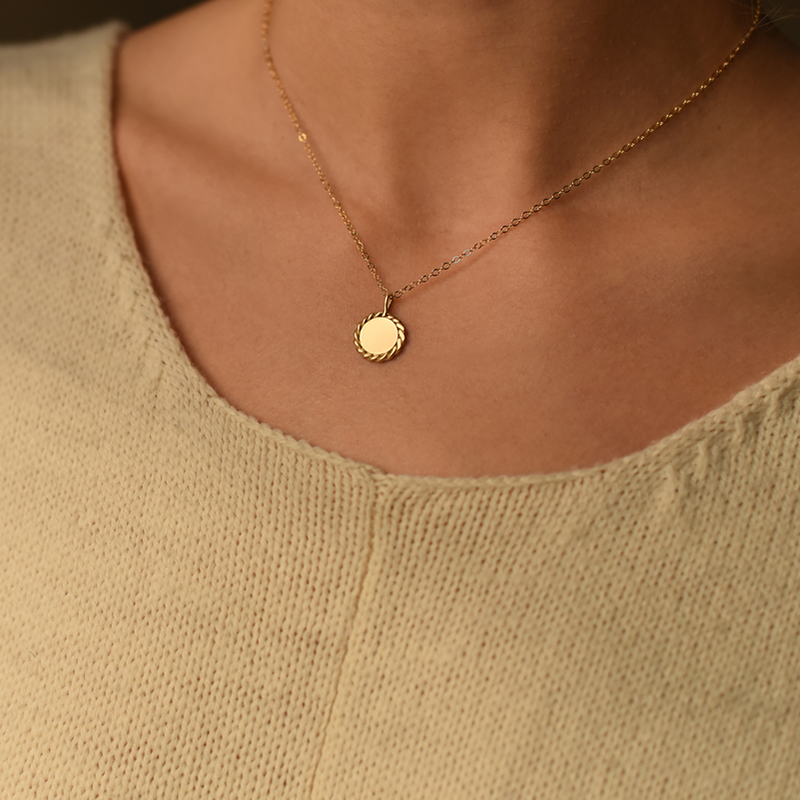 Brass Charm Wreath Necklace