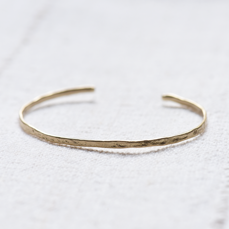 Brass Textured Slim Cuff
