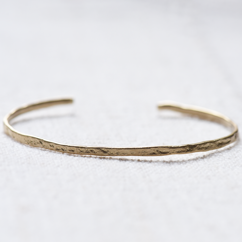 Brass Textured Slim Cuff