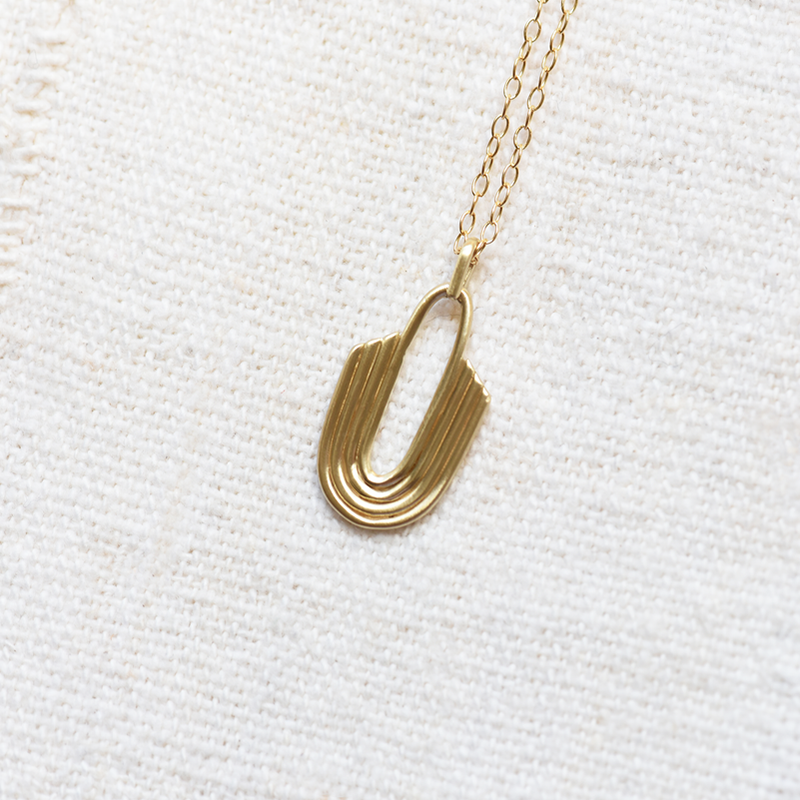 Brass Charm Deco Necklace
