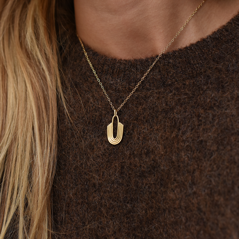 Brass Charm Deco Necklace