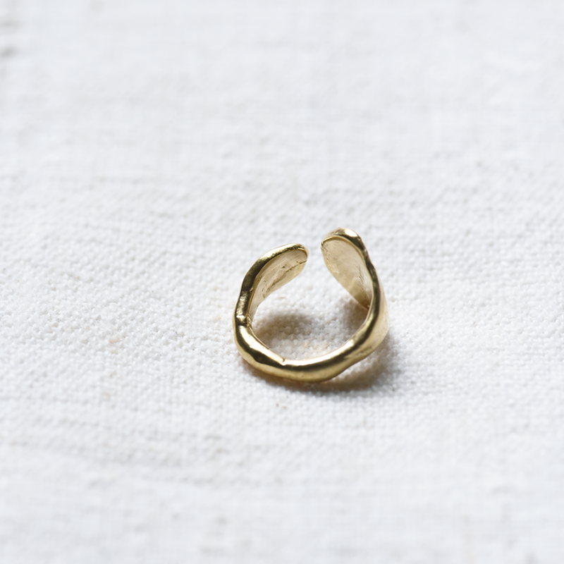Asymmetrical River Pebble Ring (Brass)