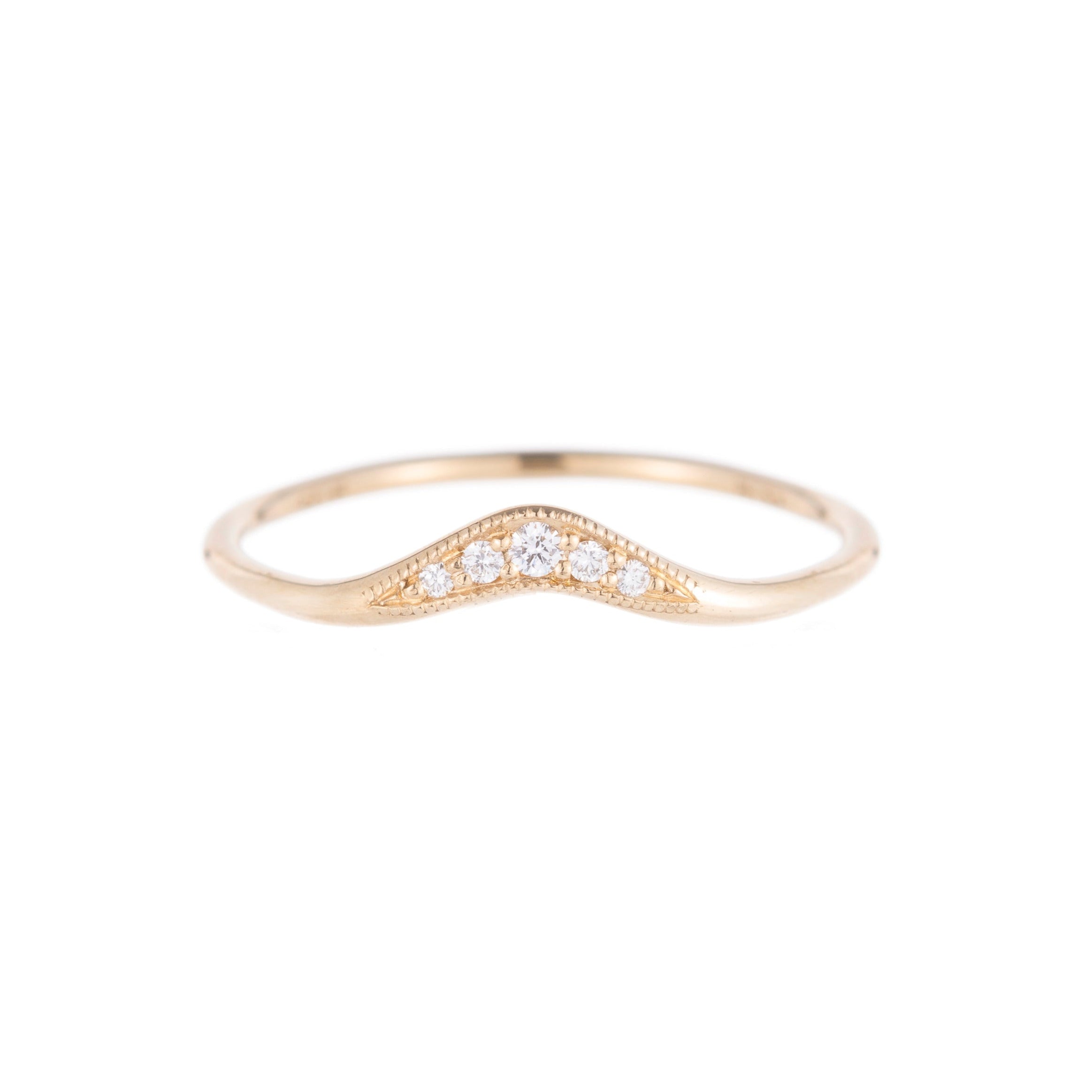 14K Diamond Wave Band - KESTREL