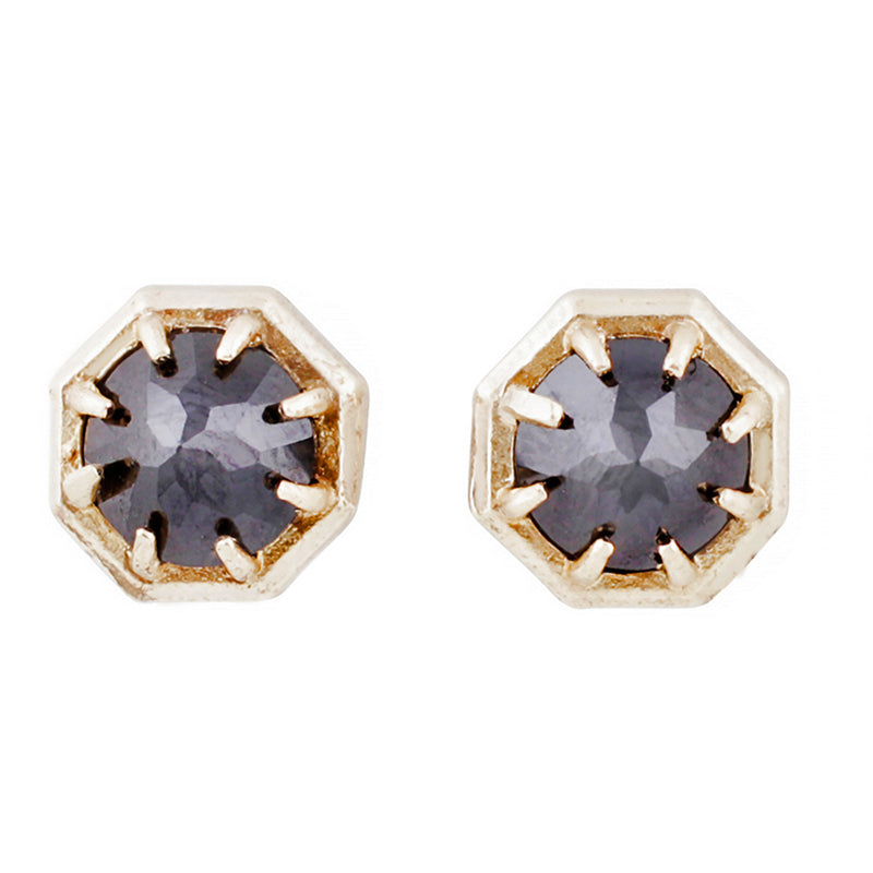 14k Large Octagon Studs - Spinel