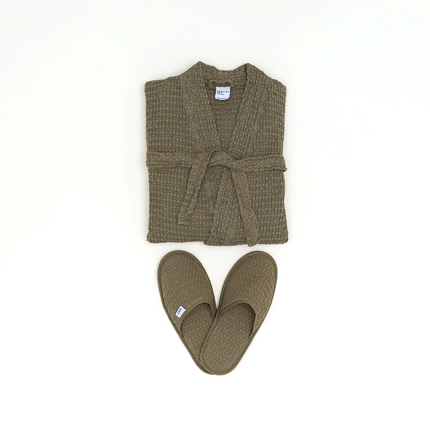 Waffle Bathrobe - Olive