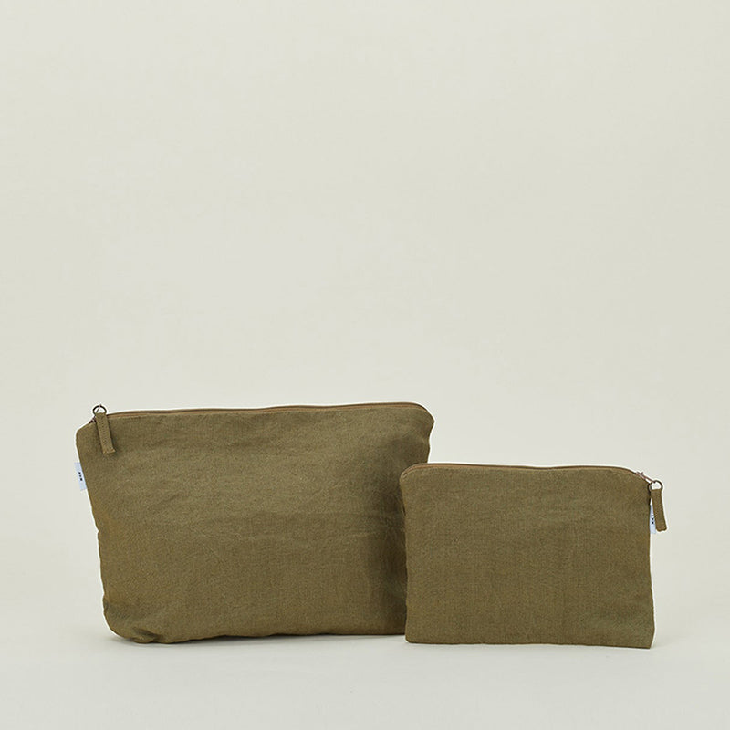 Simple Linen Pouch - Olive