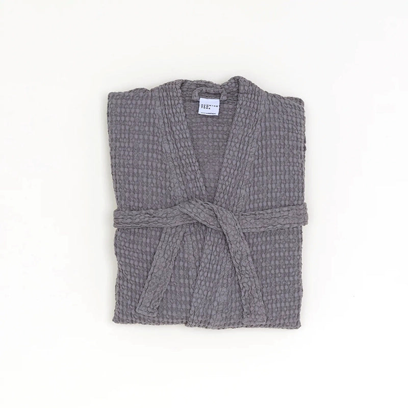 Waffle Bathrobe Dark Grey