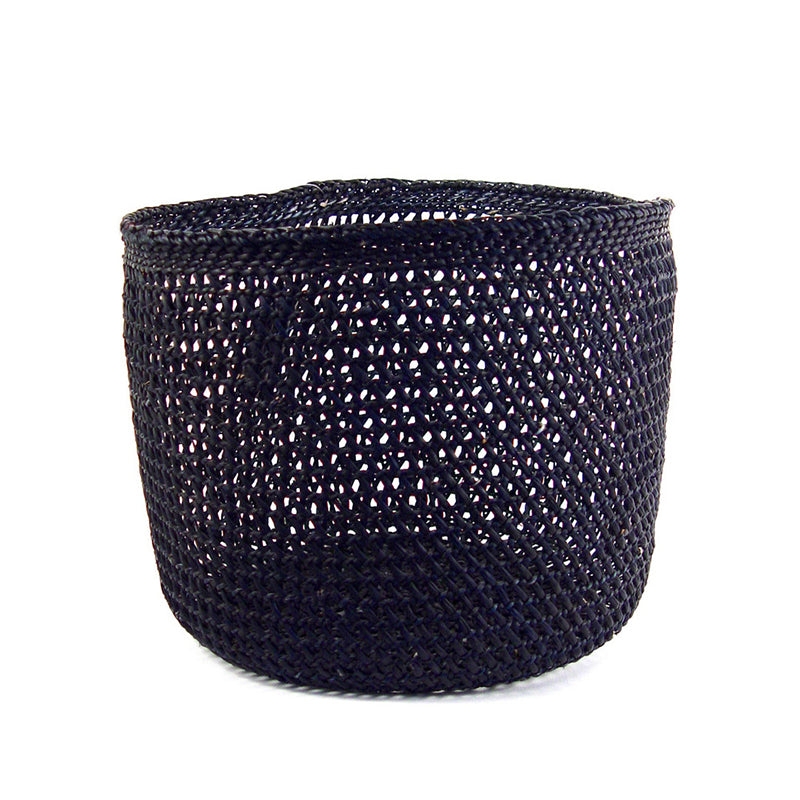 Iringa Basket - Open Weave Black