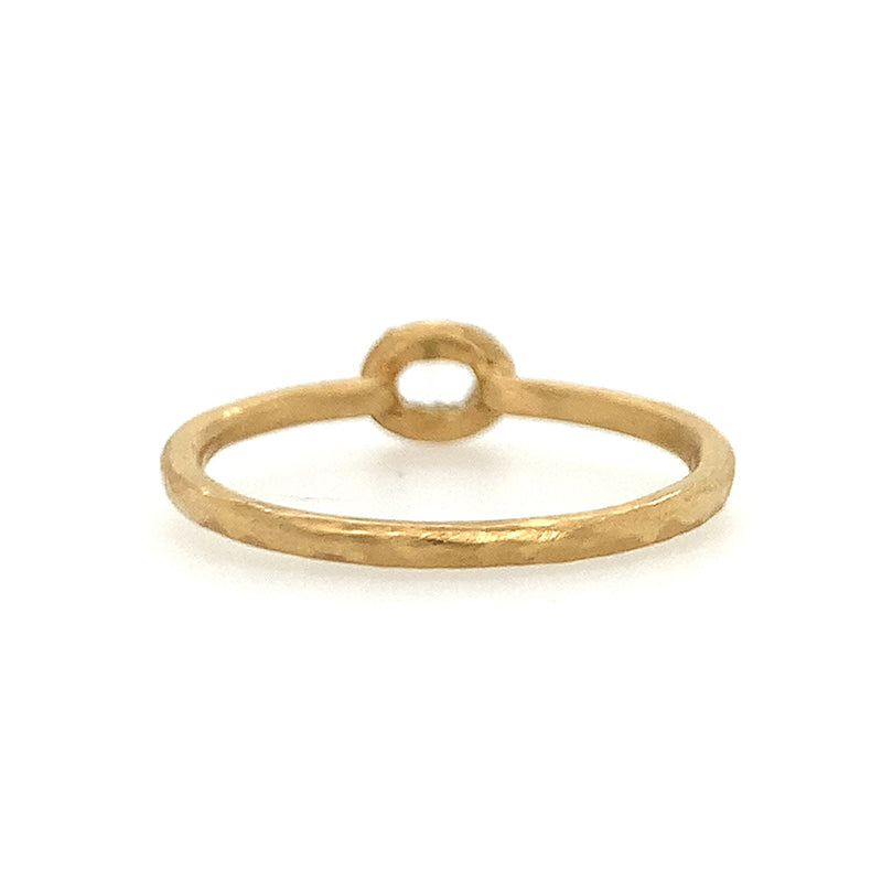 18K Clear Ellipse Rosecut Diamond Ring