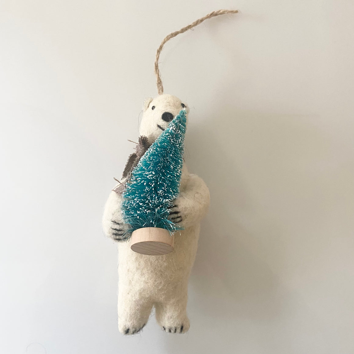Felt Polar Bear Tree Ornament
