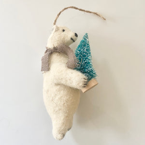 Felt Polar Bear Tree Ornament