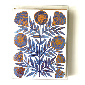 Katharine Watson Stationery - Blue Flower Foil
