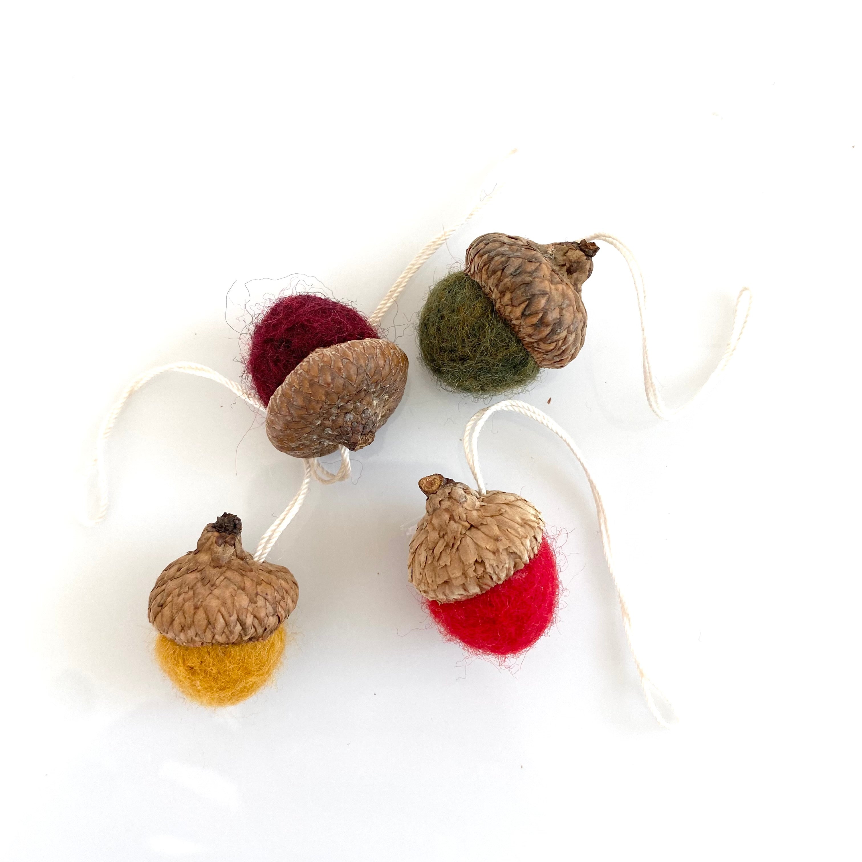 Felted Acorn Ornaments