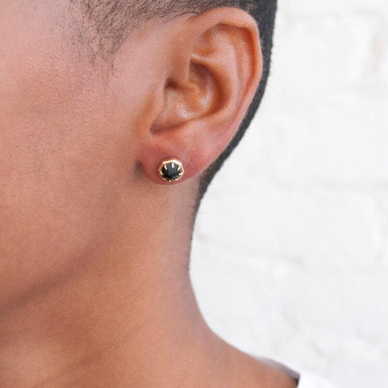 14k Large Octagon Studs - Spinel