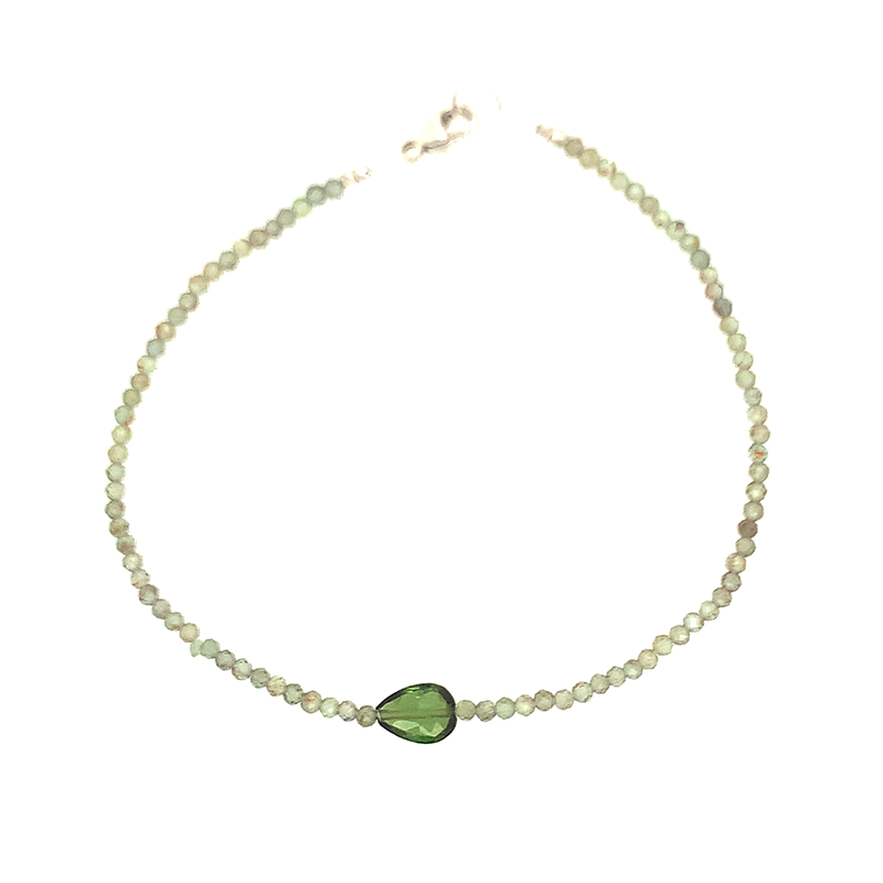 Apatite + Tourmaline Beaded Bracelet