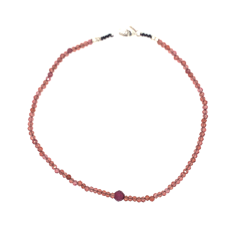 Garnet Accent Beaded Bracelet