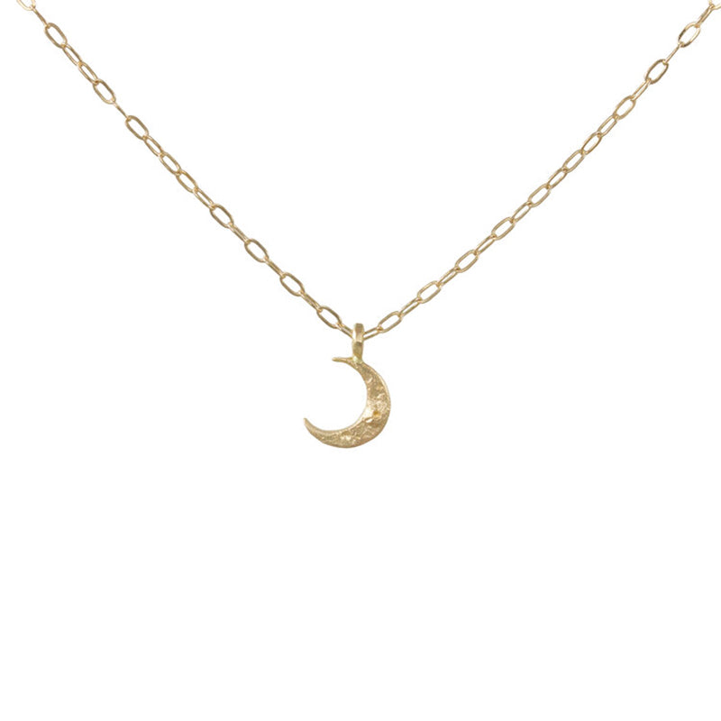 Tiny Gold Crescent Moon Necklace
