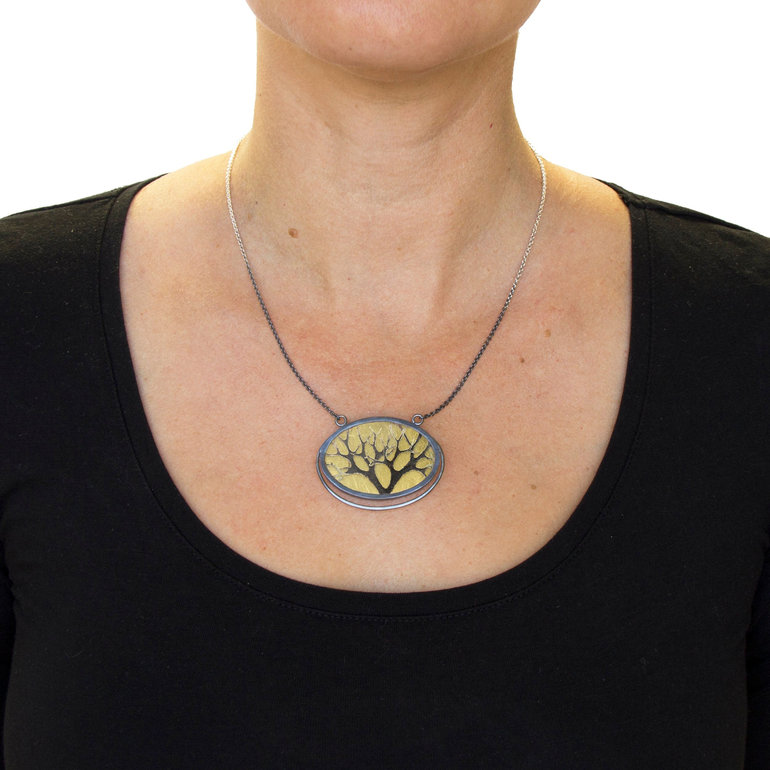 Golden Earth Pendant Necklace