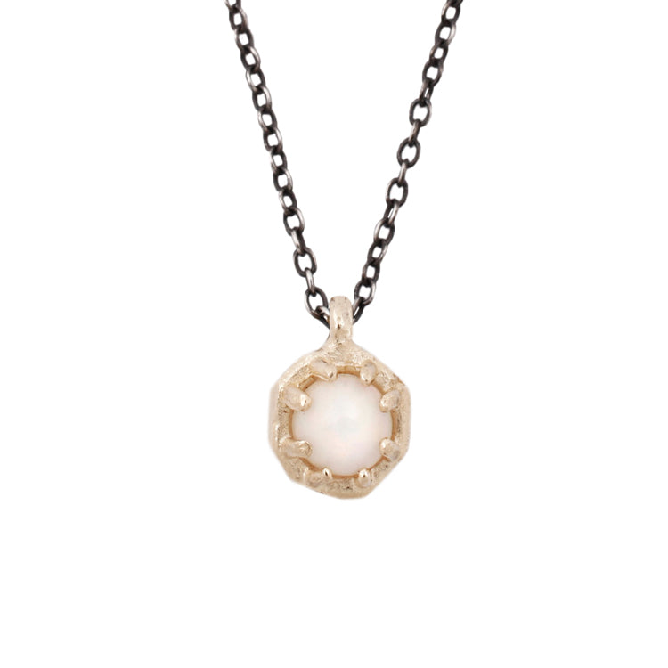 Tiny Octagon Necklace 14k/SS