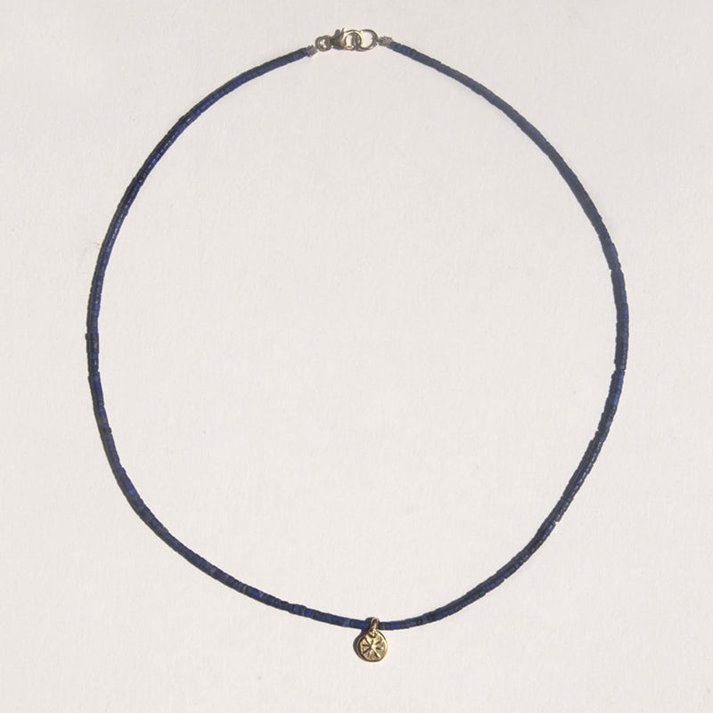 SALE - Petite Star Lapis Beaded Necklace