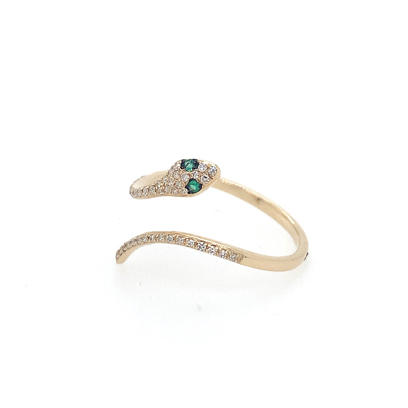 **SNAKE Ring - YG Emerald Eyes**