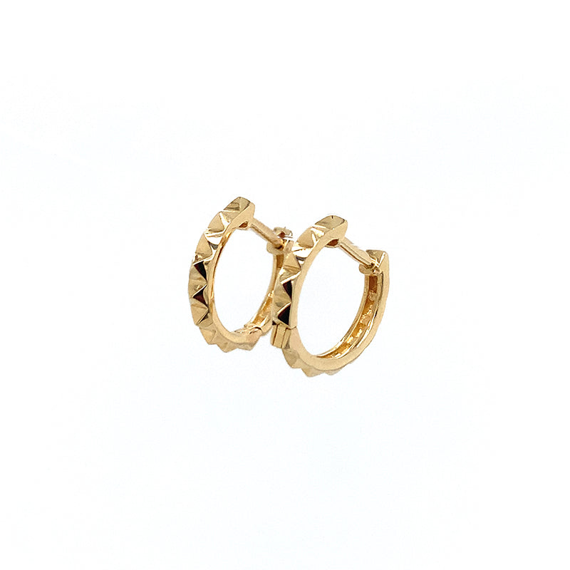 14k Huggies - Plain Studded **