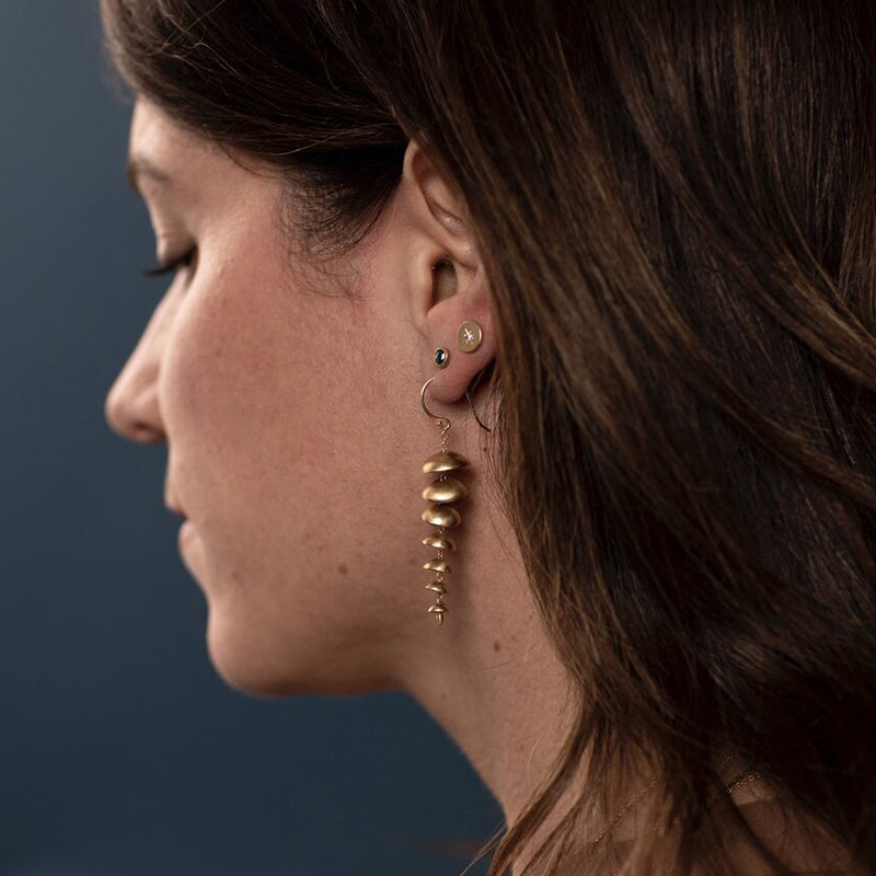 14k Starry Sky Studs w/ Diamond