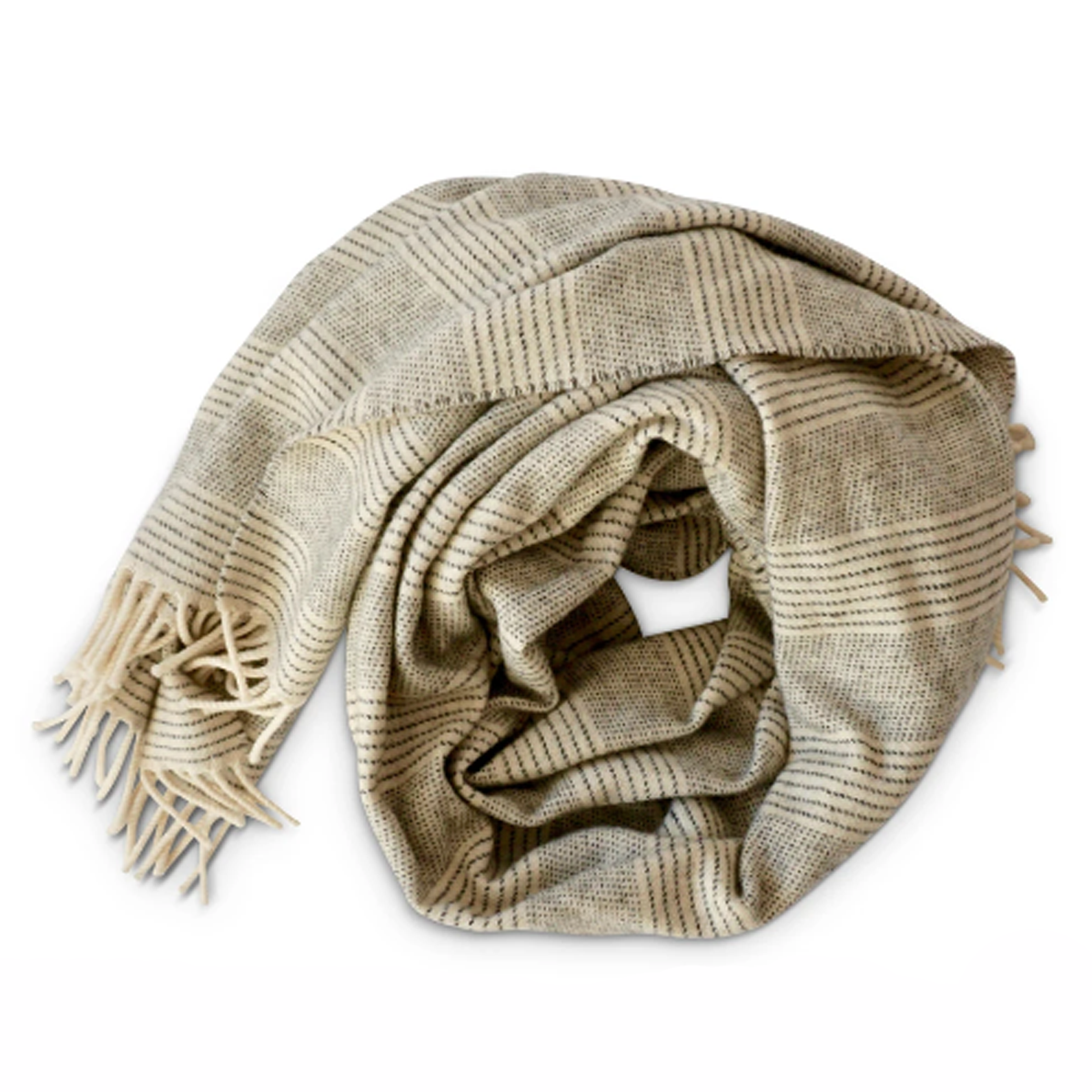 Merino Wool Wrap - Stripe Graphite Pearl