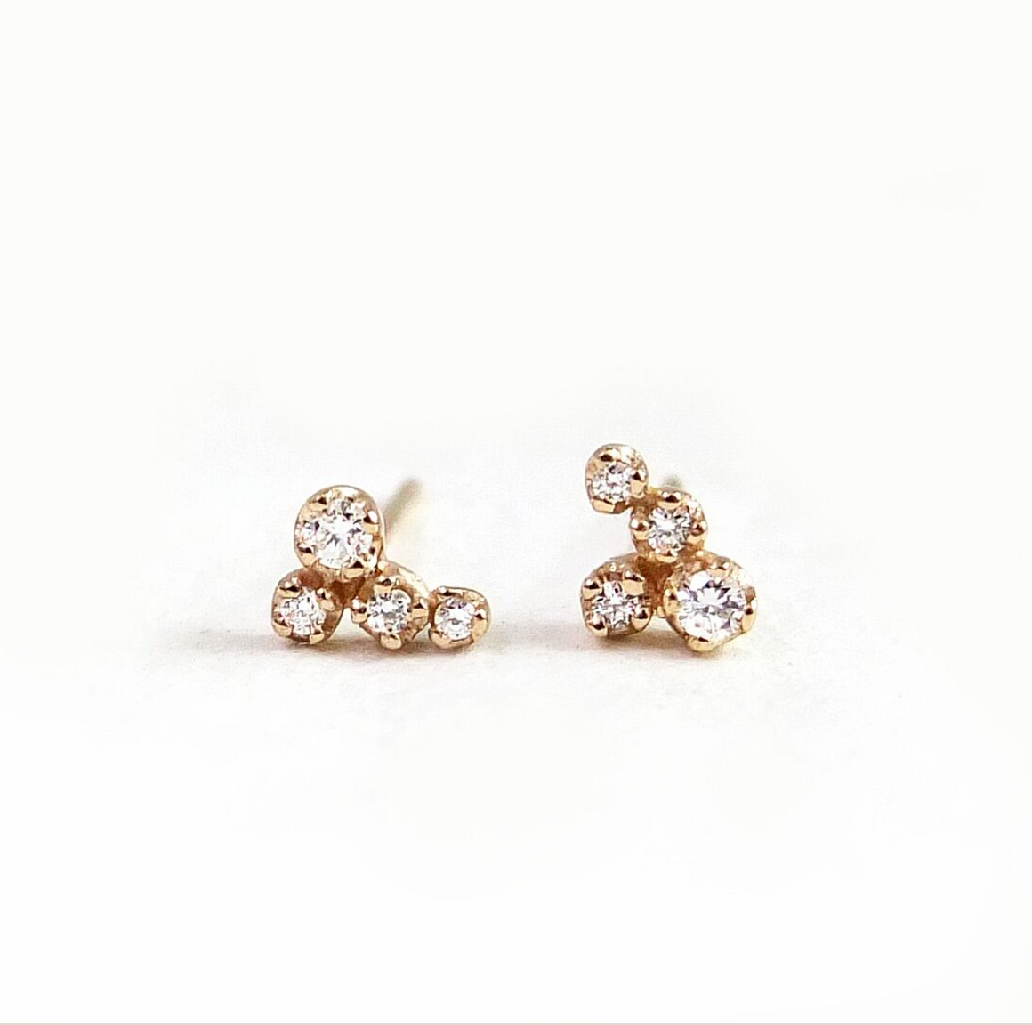 Akari Diamond Cluster Stud Earrings