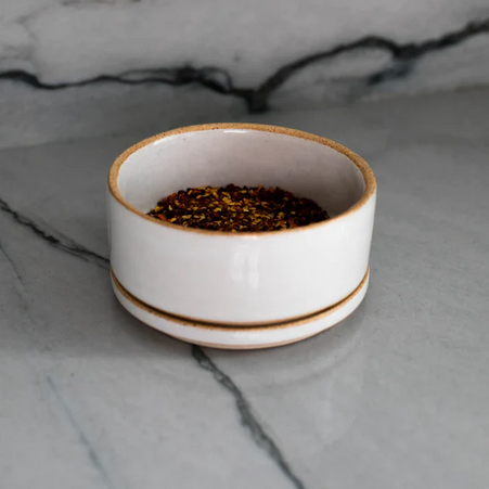 Minimal Ceramic Salt Cellar - White Stoneware