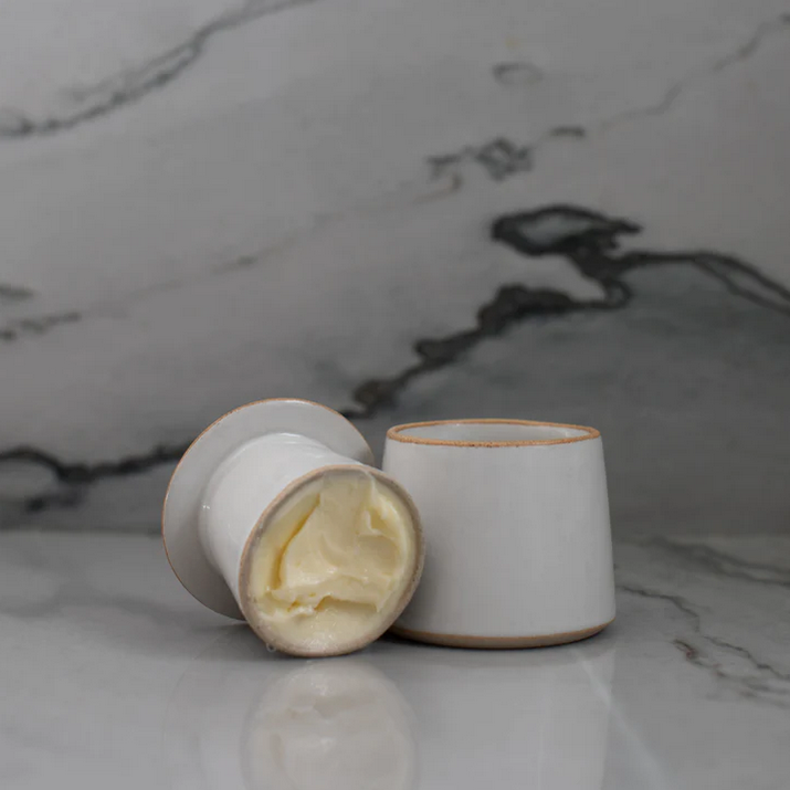 Minimal Ceramic Butter Keeper - White Stoneware