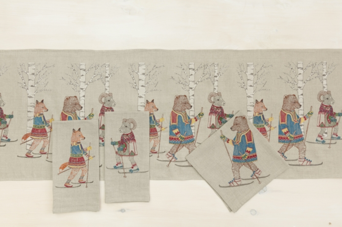 Cross Country Skiers Table Runner - KESTREL
