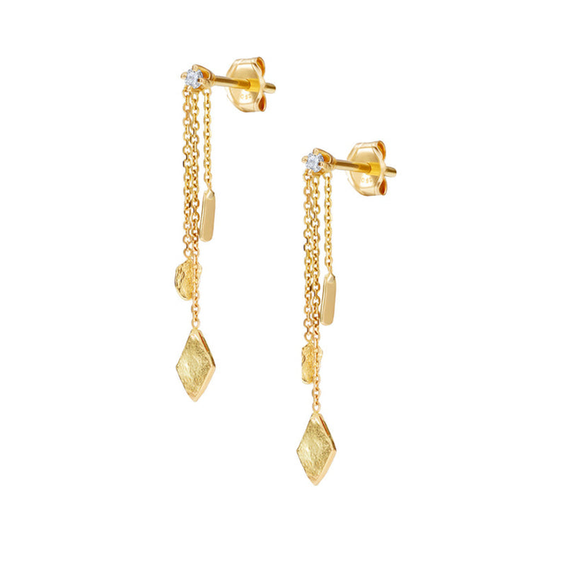 18k Golden Kaleidoscope Dangle Earrings